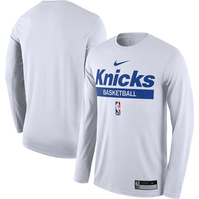 Men's New York Knicks White 2022/23 Legend On-Court Practice Performance Long Sleeve T-Shirt